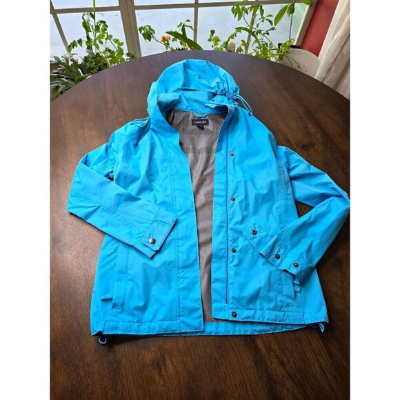 Lands End Women's Blue Zip Button Long Sleeve Stretch Waterproof Jacket Size xs - Picture 1 of 16